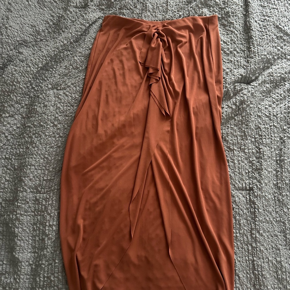 Rust Orange Wrap Skirt